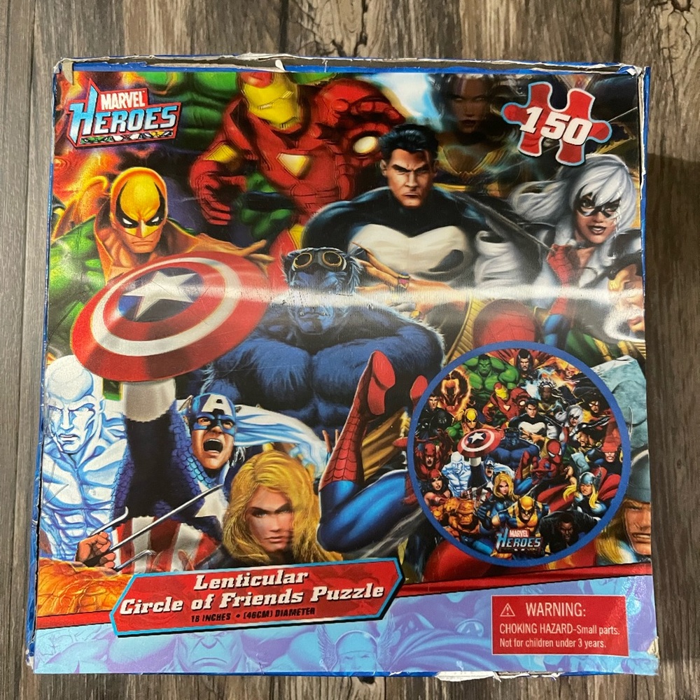 Marvel Heroes Lenticular 3D Circle of Friends 150 Piece Puzzle 18" 🧩 - Picture 3 of 3
